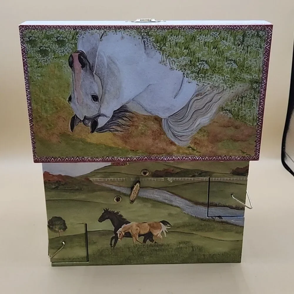 Horse Musical Jewelry Box Boys Girls Enchantmints Hide Away Horse Treasure Gift